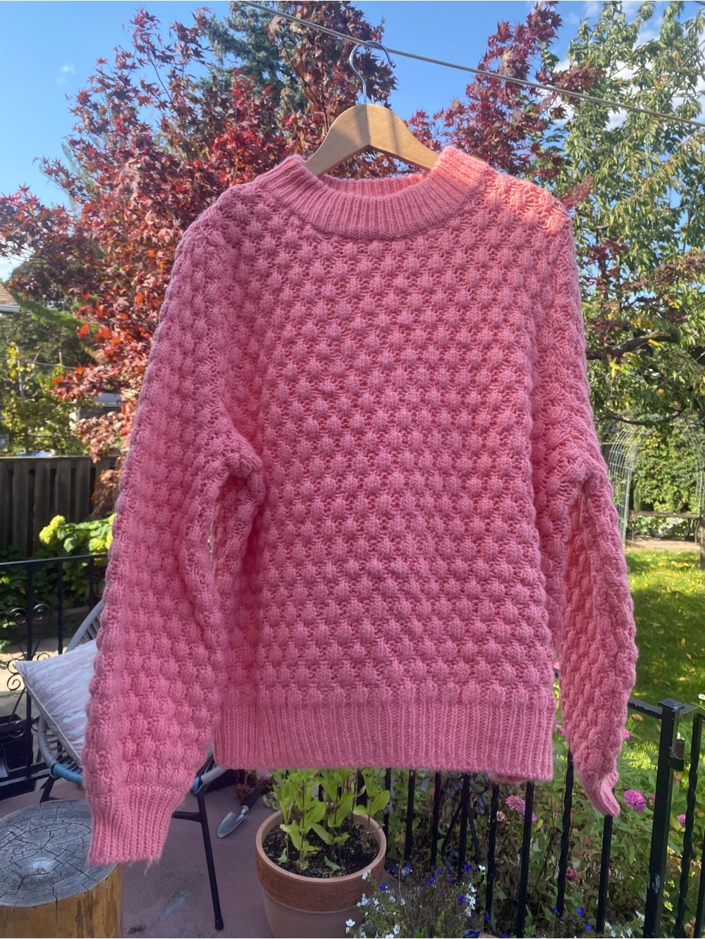 H&M Pink Women's Textured Knit Sweater